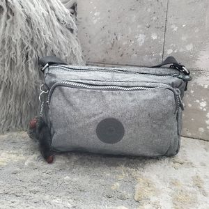 Kipling Charcoal Metallic Crossbody Bag